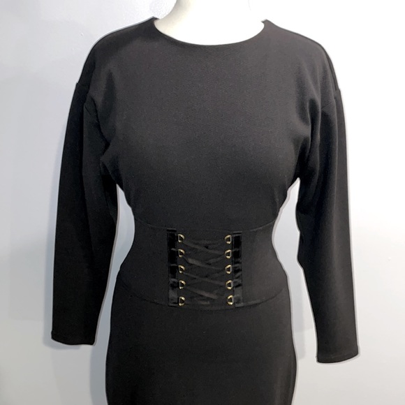 Express Black Midi Sheath Dress: size small - Picture 2 of 6